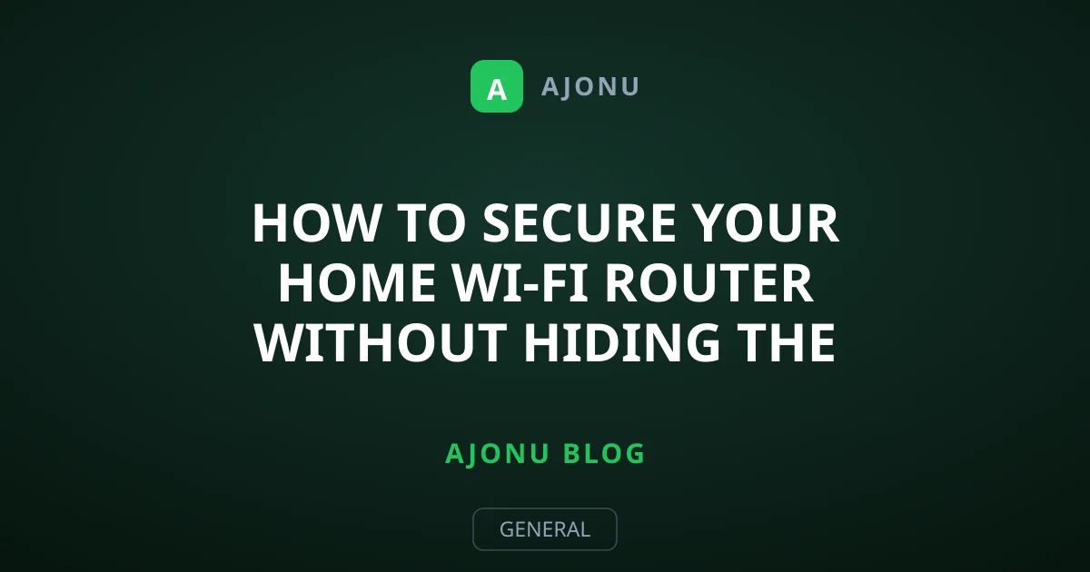 How to Secure Your Home Wi-Fi Router Without Hiding the SSID